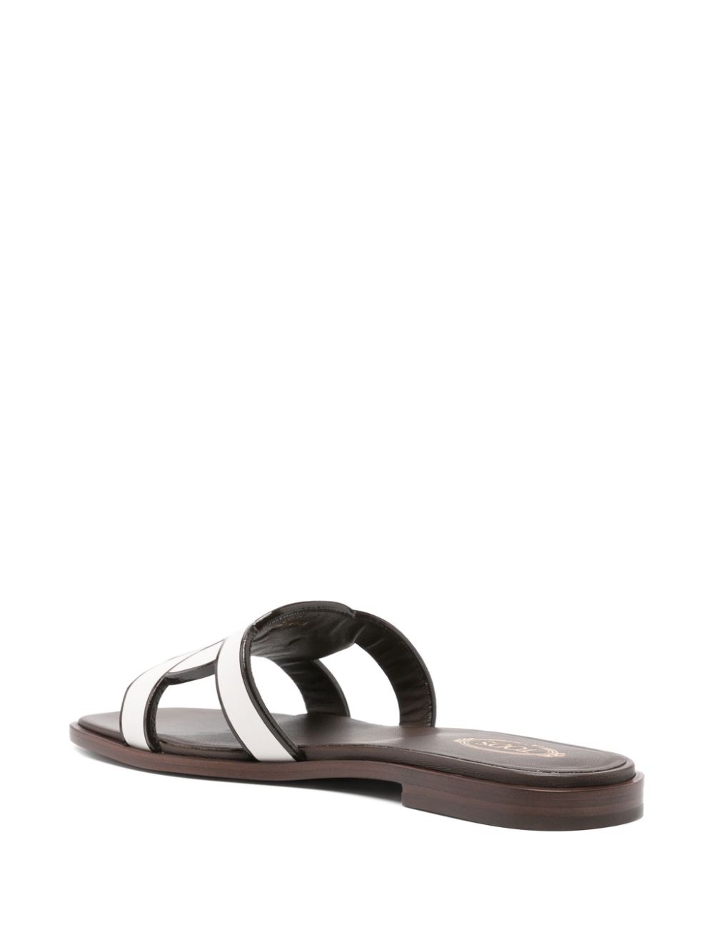 leather two-tone slides - 3