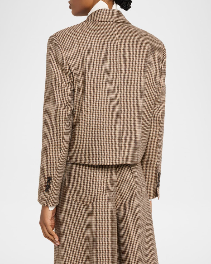 Wool-Blend Houndstooth Cropped Sport Jacket 3