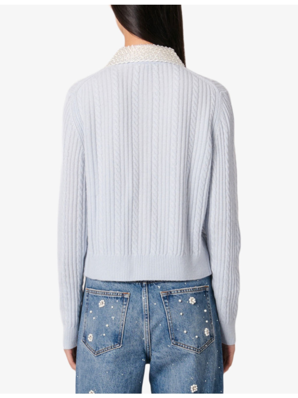Embellished-collar wool and cashmere cardigan - 4