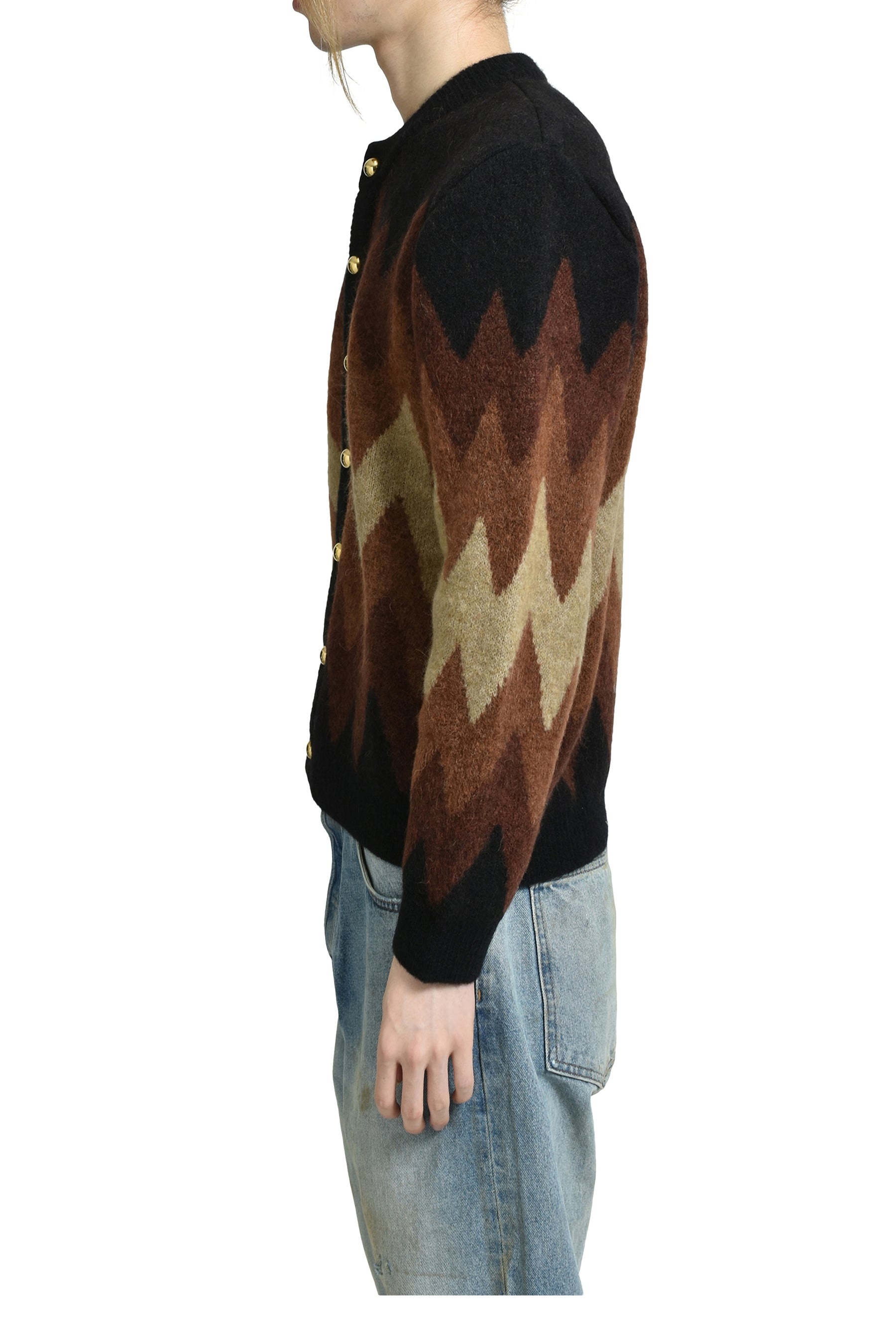 DEGRADE JACQUARD CARDIGAN / BRW BEI - 3