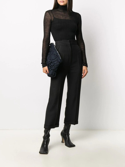 Ann Demeulemeester sheer roll neck knitted top outlook