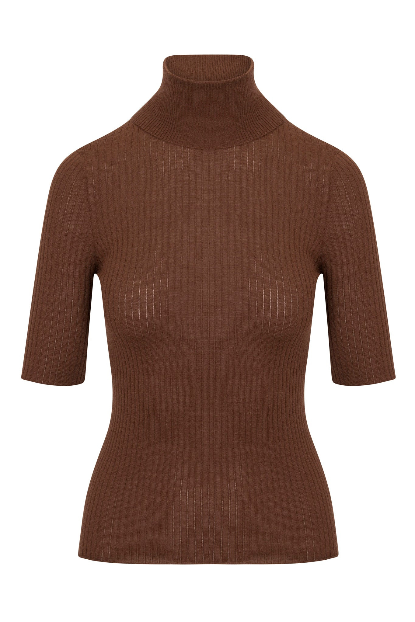 CHOCOLATE CASHMERE TURTLENECK - 3