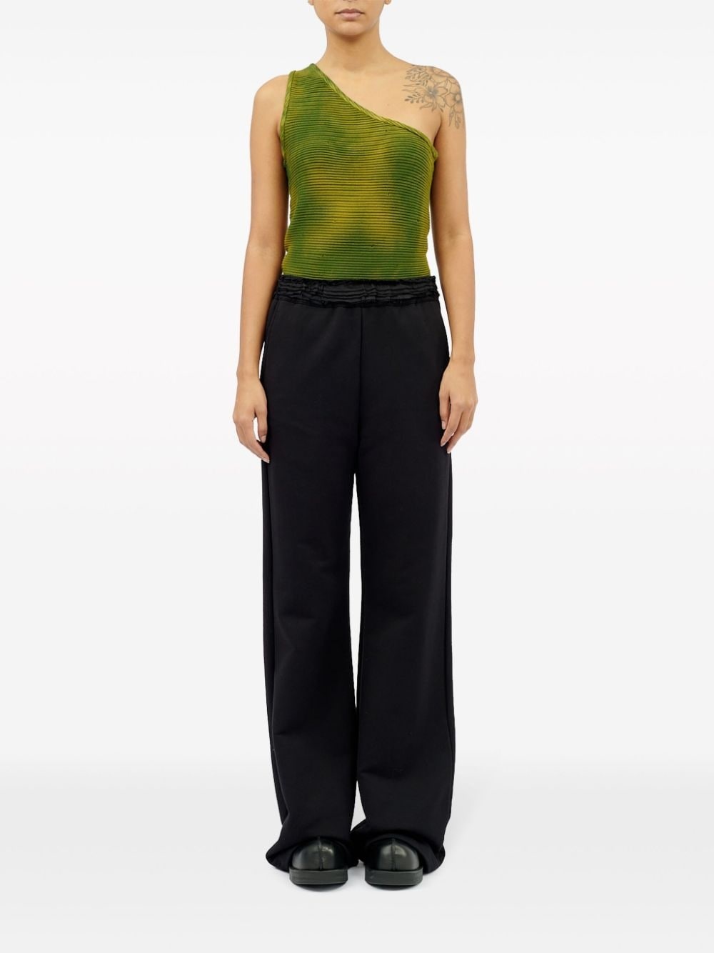 ruffled-waist flared trousers - 2