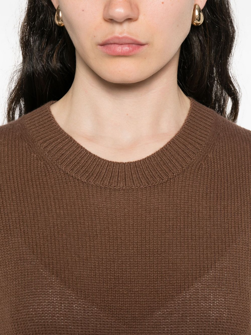 round-neck cashmere sweater - 5