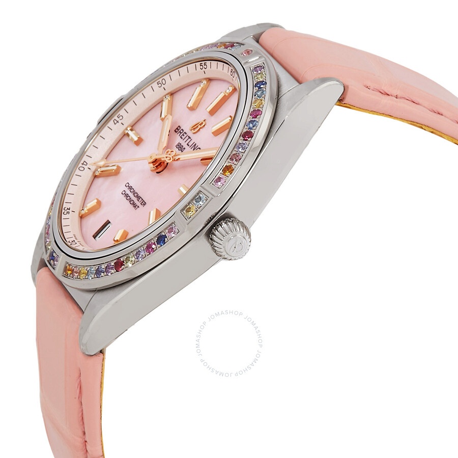 Breitling Chronomat 36mm South Sea Automatic Pink MOP Diamond Ladies Watch G10380BB1K1P1 - 2