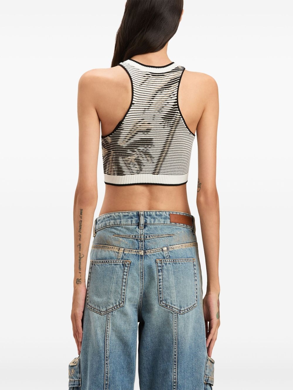 palms-jacquard crop top - 5