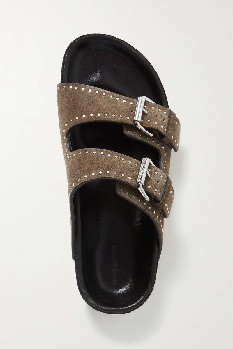 Lennyo studded suede slides 5