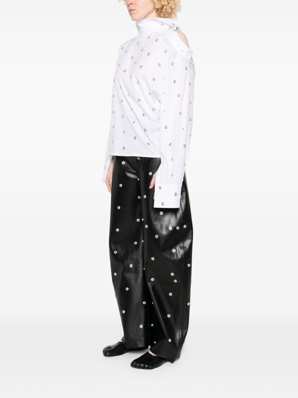studded double-collar shirt - 3
