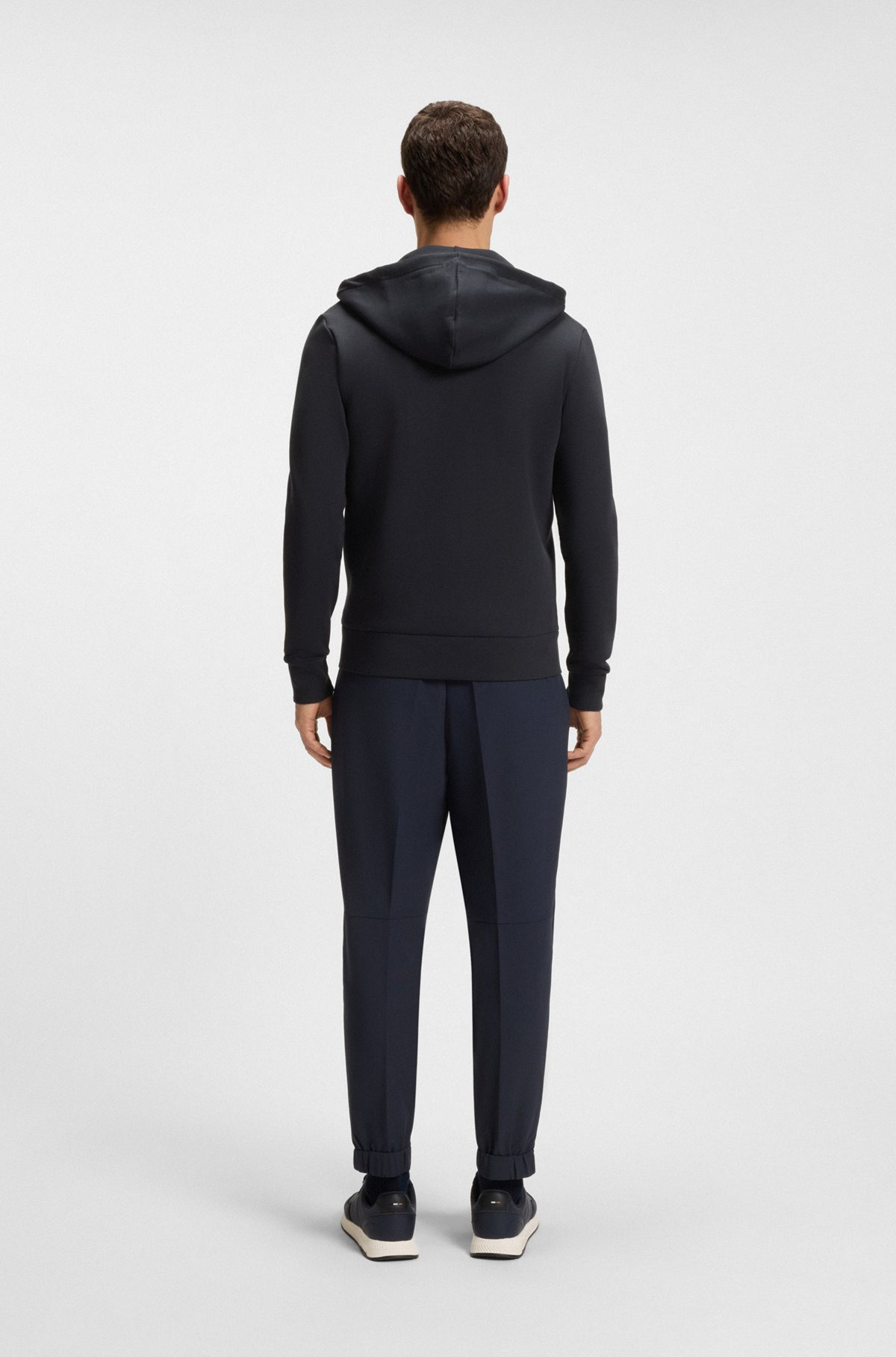 STRETCH-COTTON ZIP-UP HOODIE WITH LOGO PRINT - 5