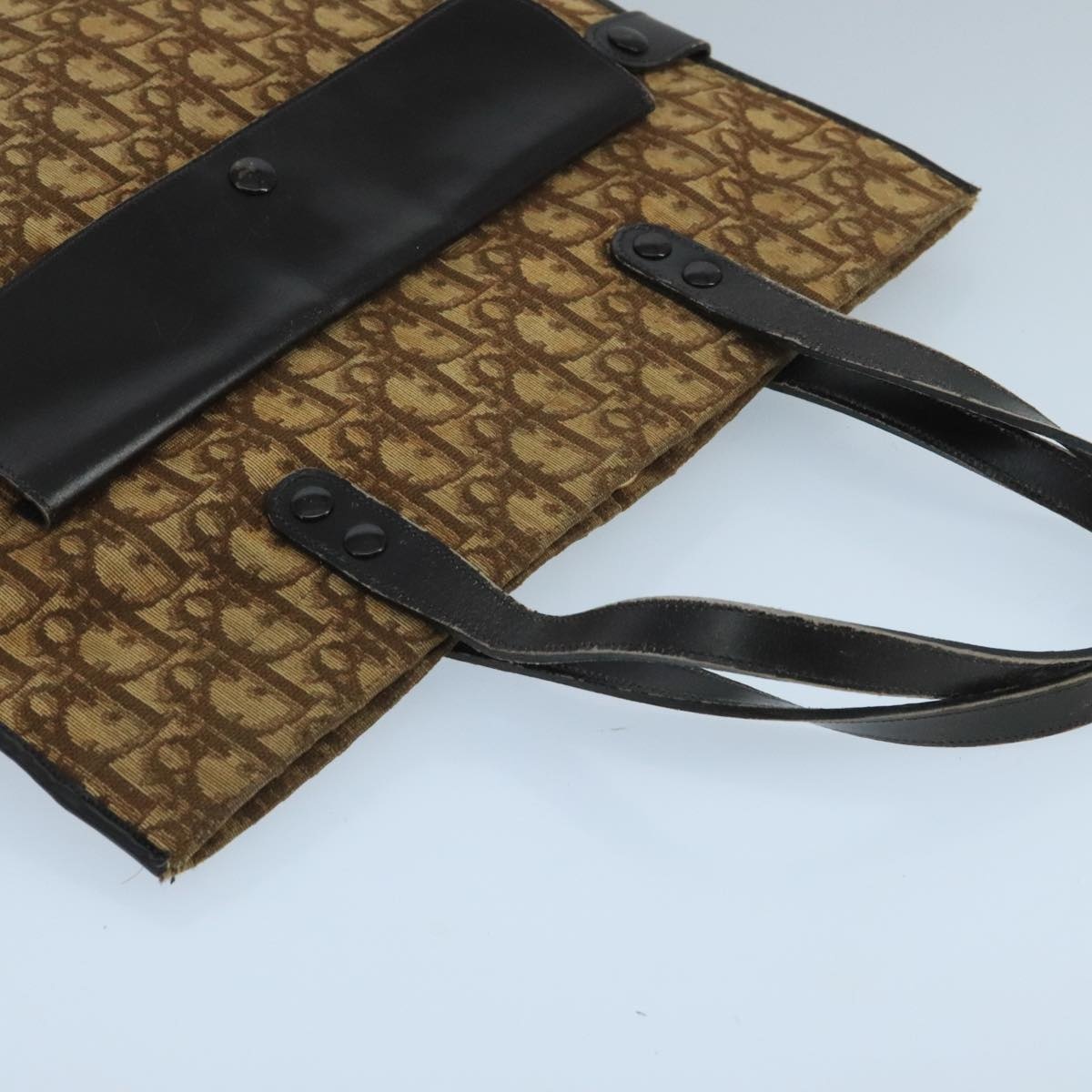DIOR Trotter Canvas Hand Bag Brown - 6