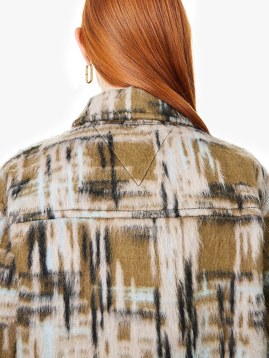 Checked brushed wool-blend jacket - 6