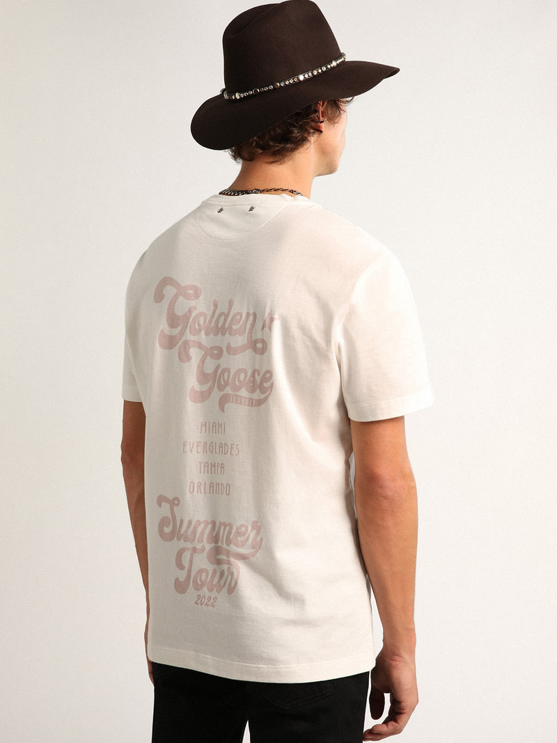 White Journey Collection T-shirt with lilac double print 4