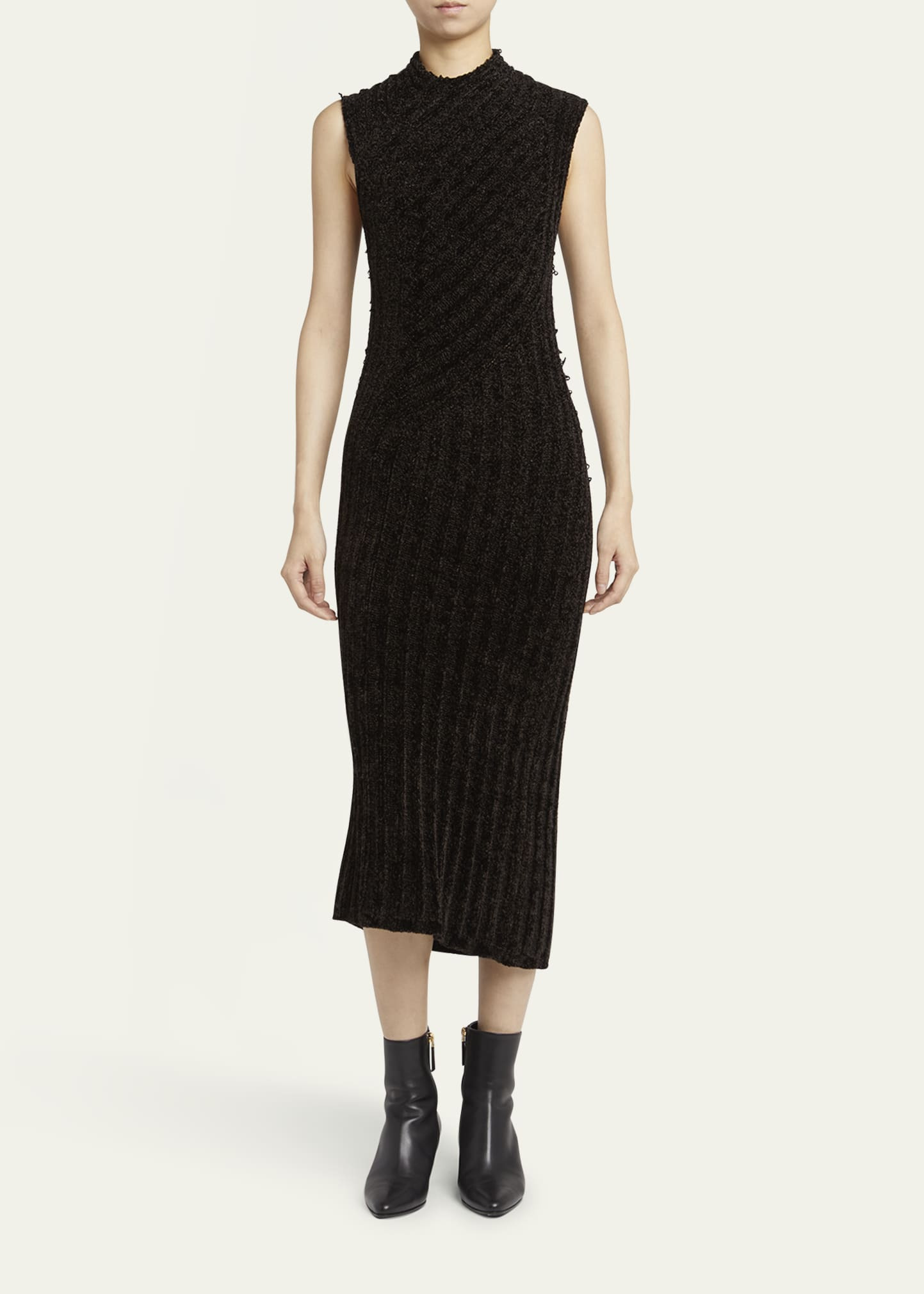 Ribbed Chenille Sleeveless Midi Dress - 2