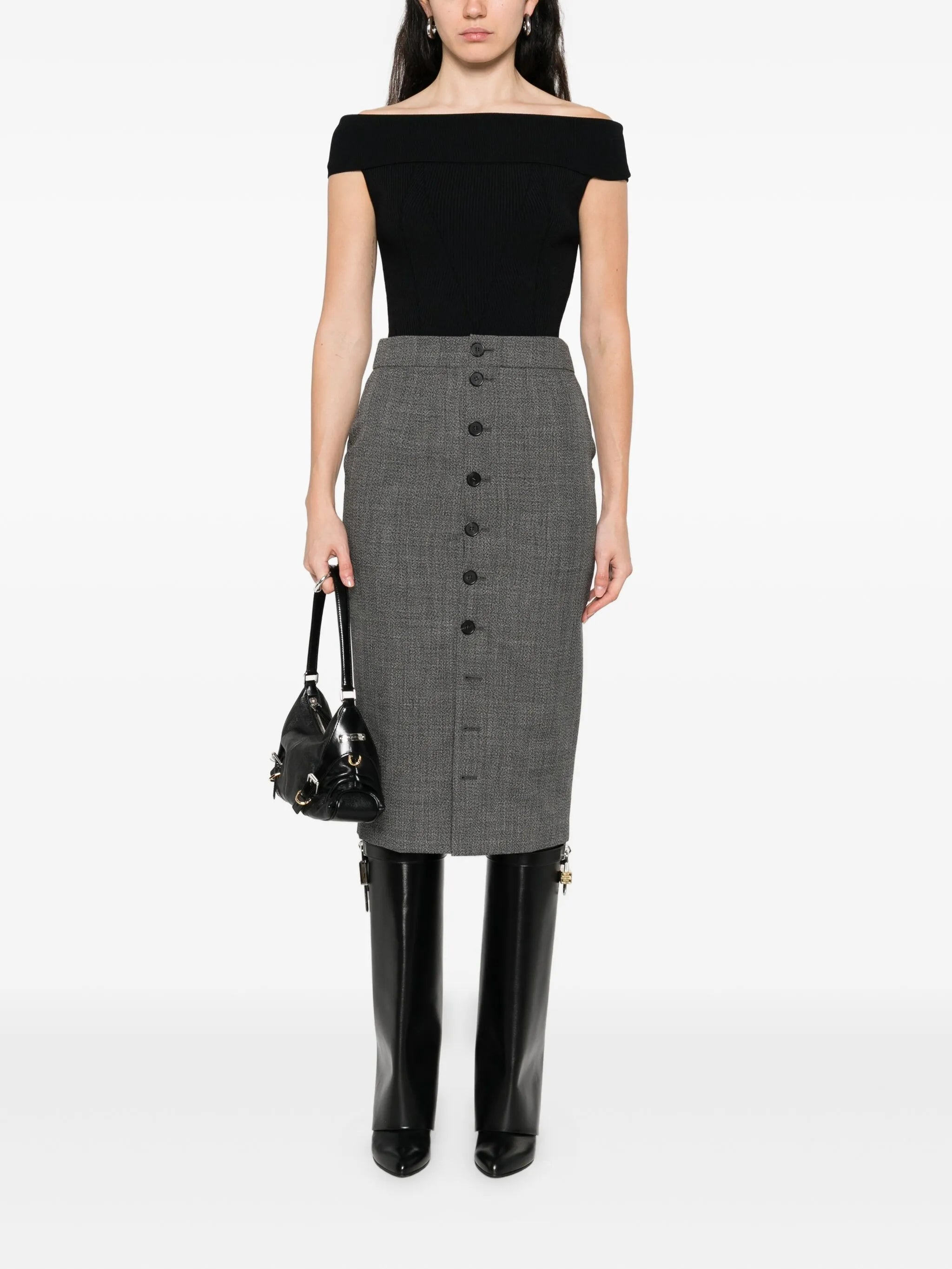 Givenchy Off-shoulder Ribbed Top - 2