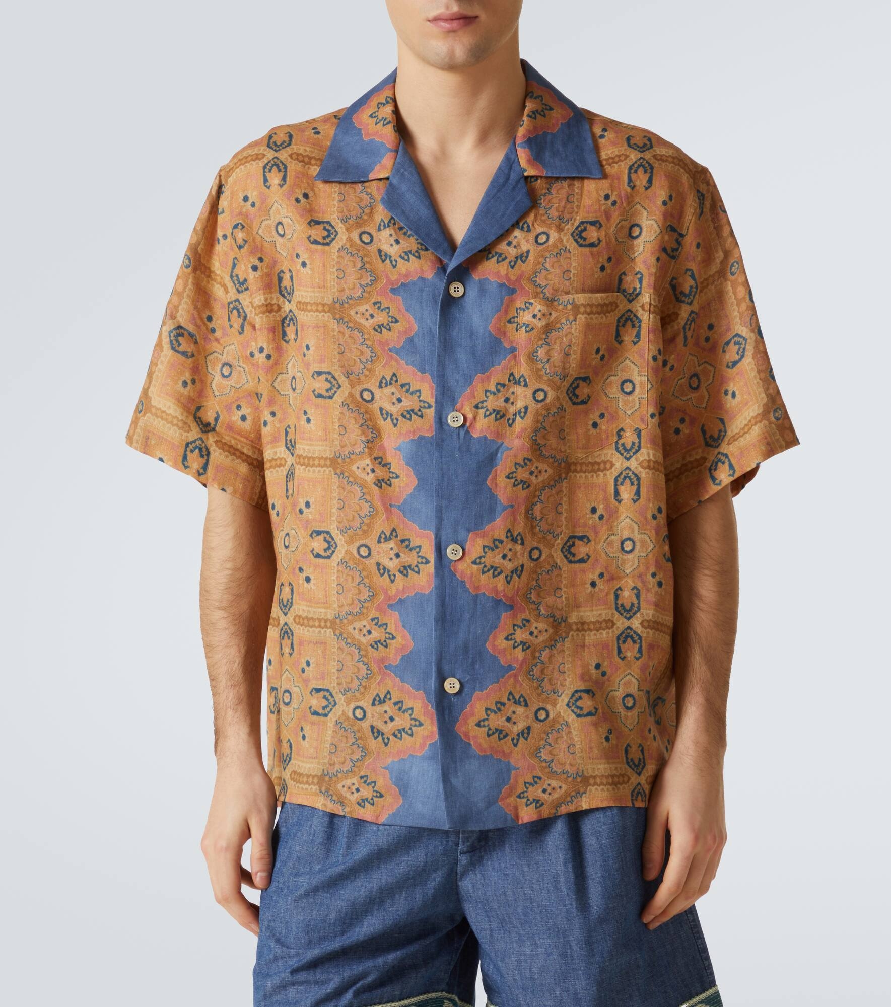 Printed linen shirt - 3