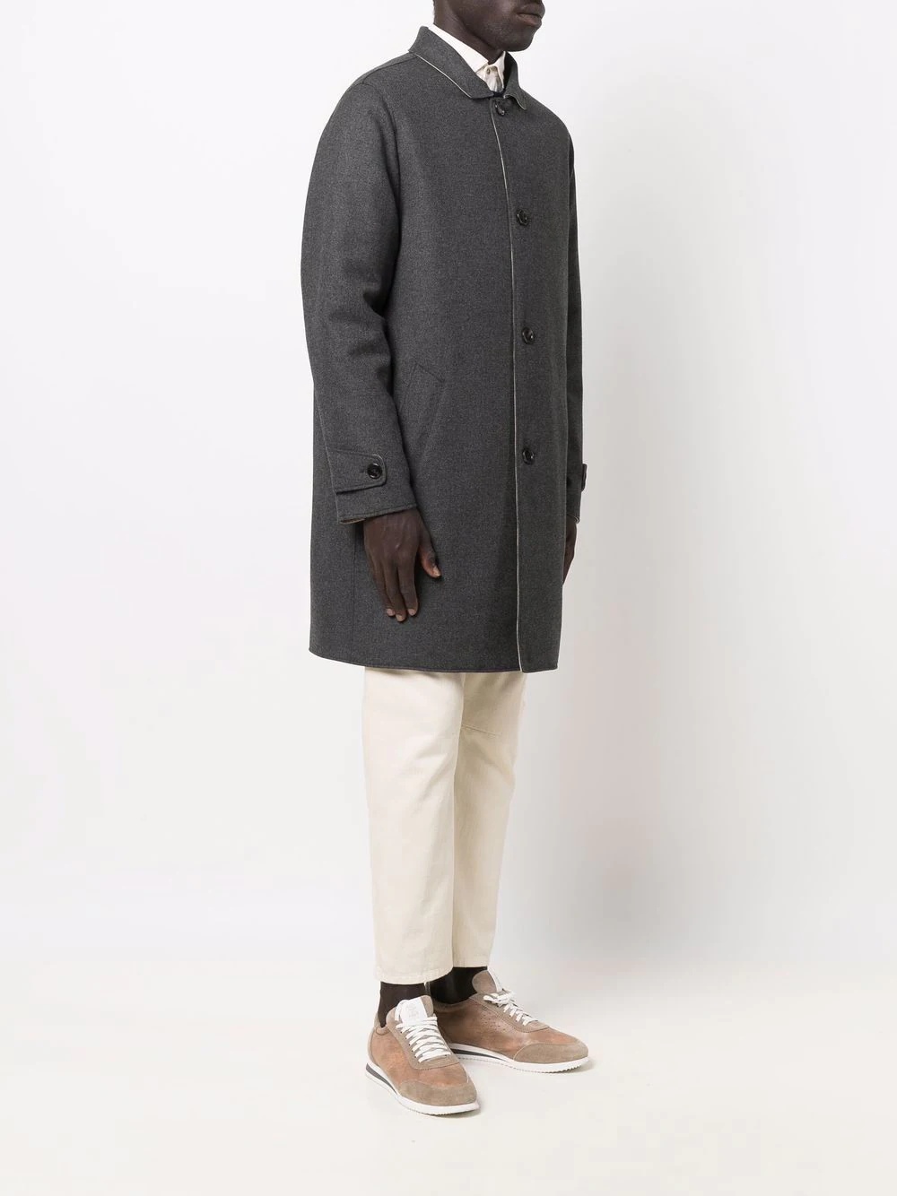 single-breasted tailored coat - 3