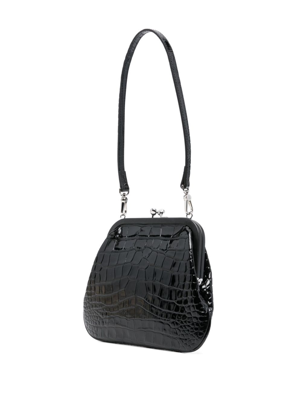 croc-embossed clutch bag - 3