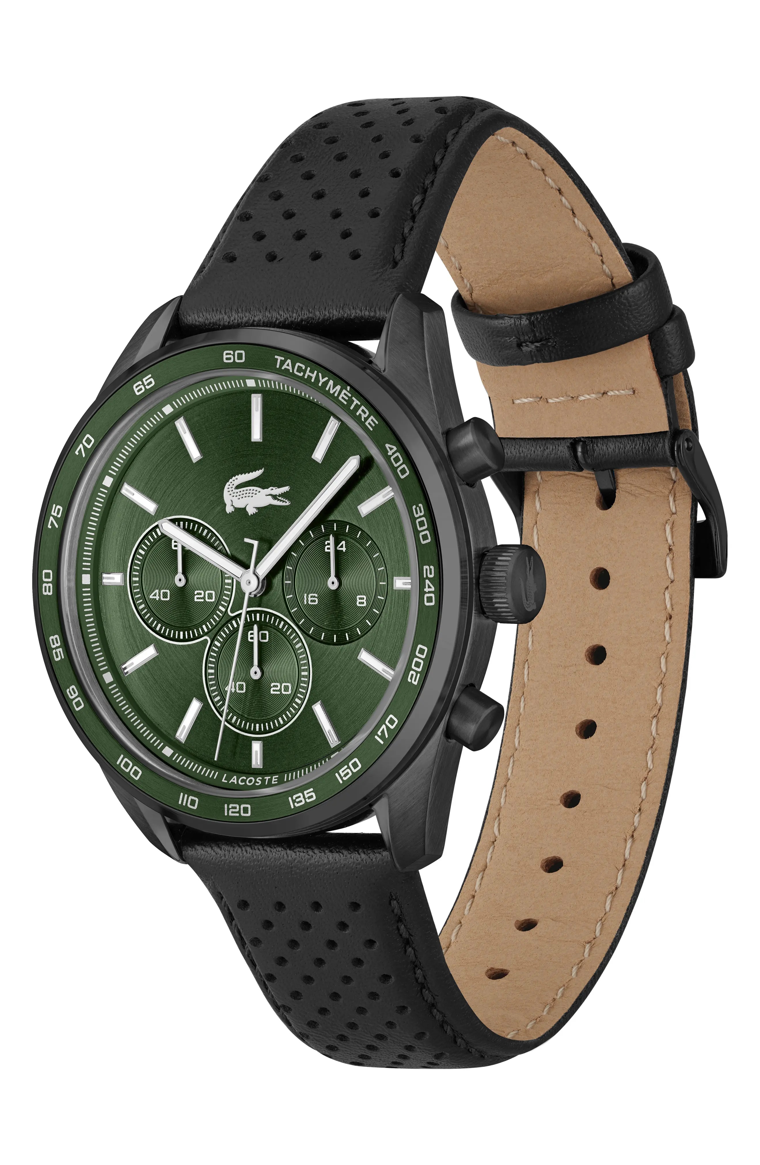 Vancouver Chronograph Watch, 42mm in Black/Green - 4
