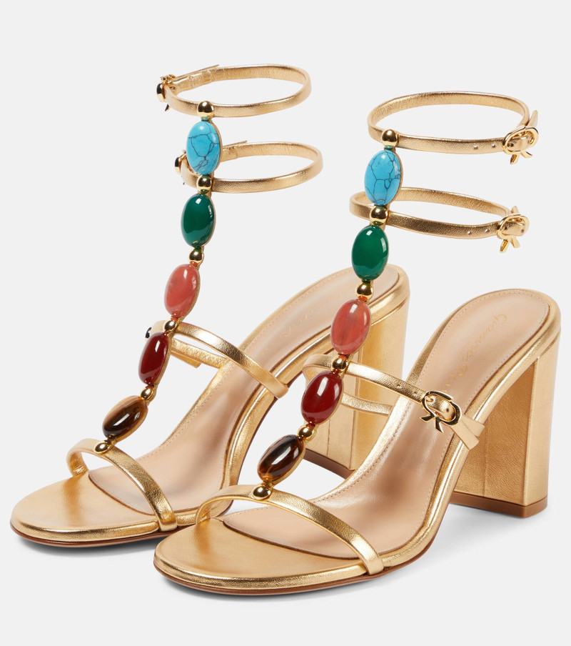 Shanti 85 embellished leather sandals 5