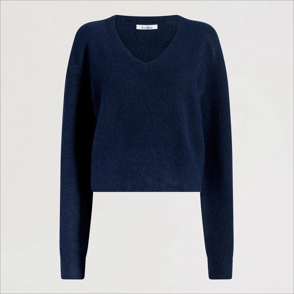 Deep V-Neck High Rib Sweater - 1