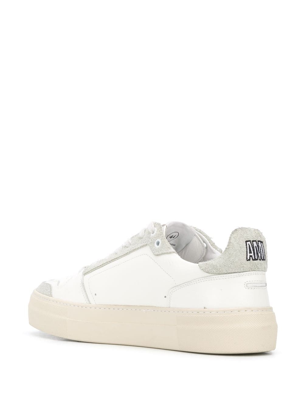 leather panel low top sneakers - 3