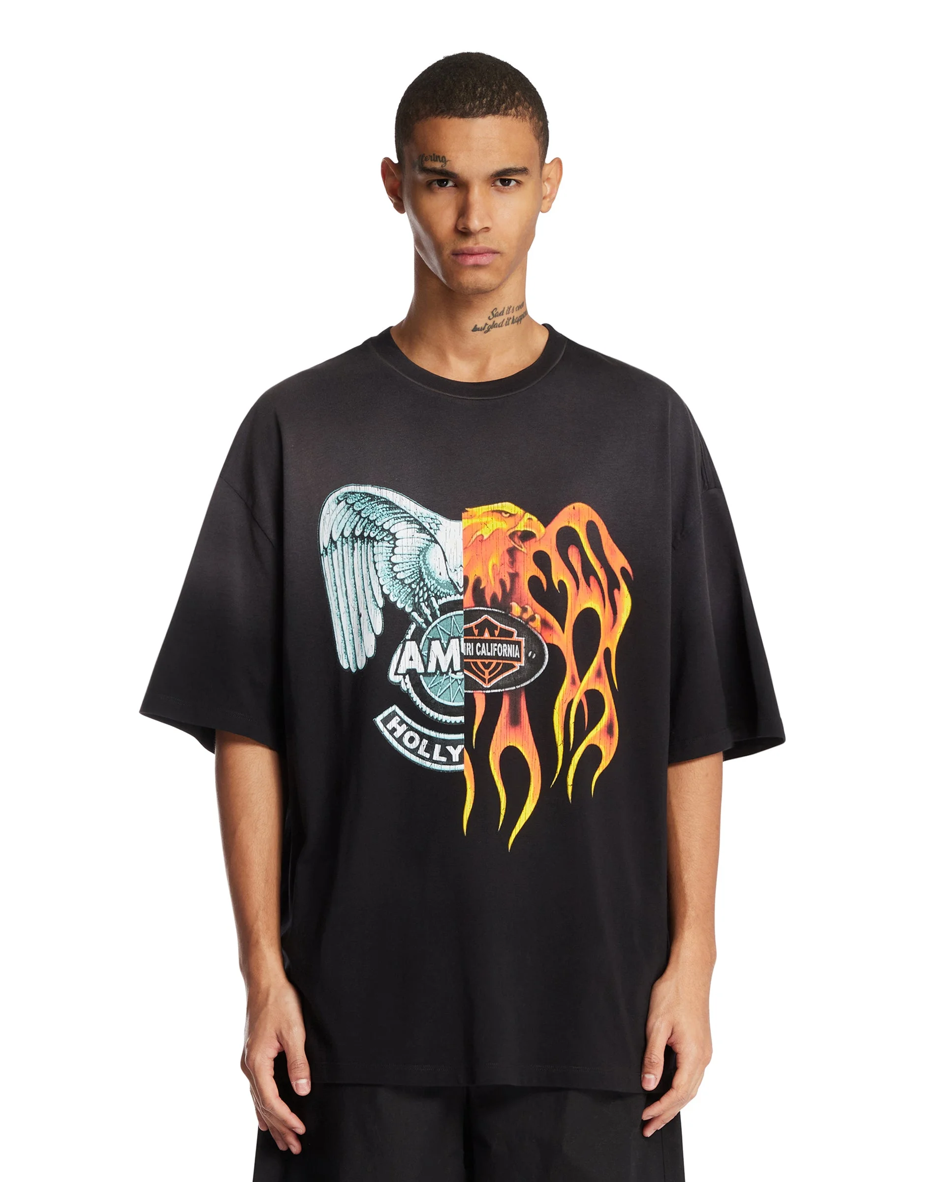 Black Printed T-Shirt - 1