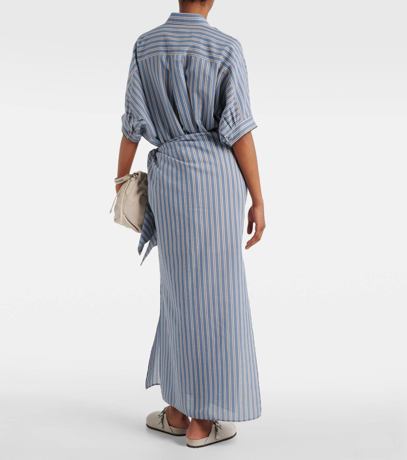 Striped cotton and silk wrap skirt 3