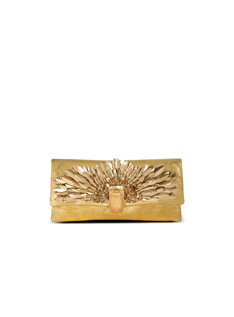 1945 Soft clutch bag in smooth embroidered leather 1
