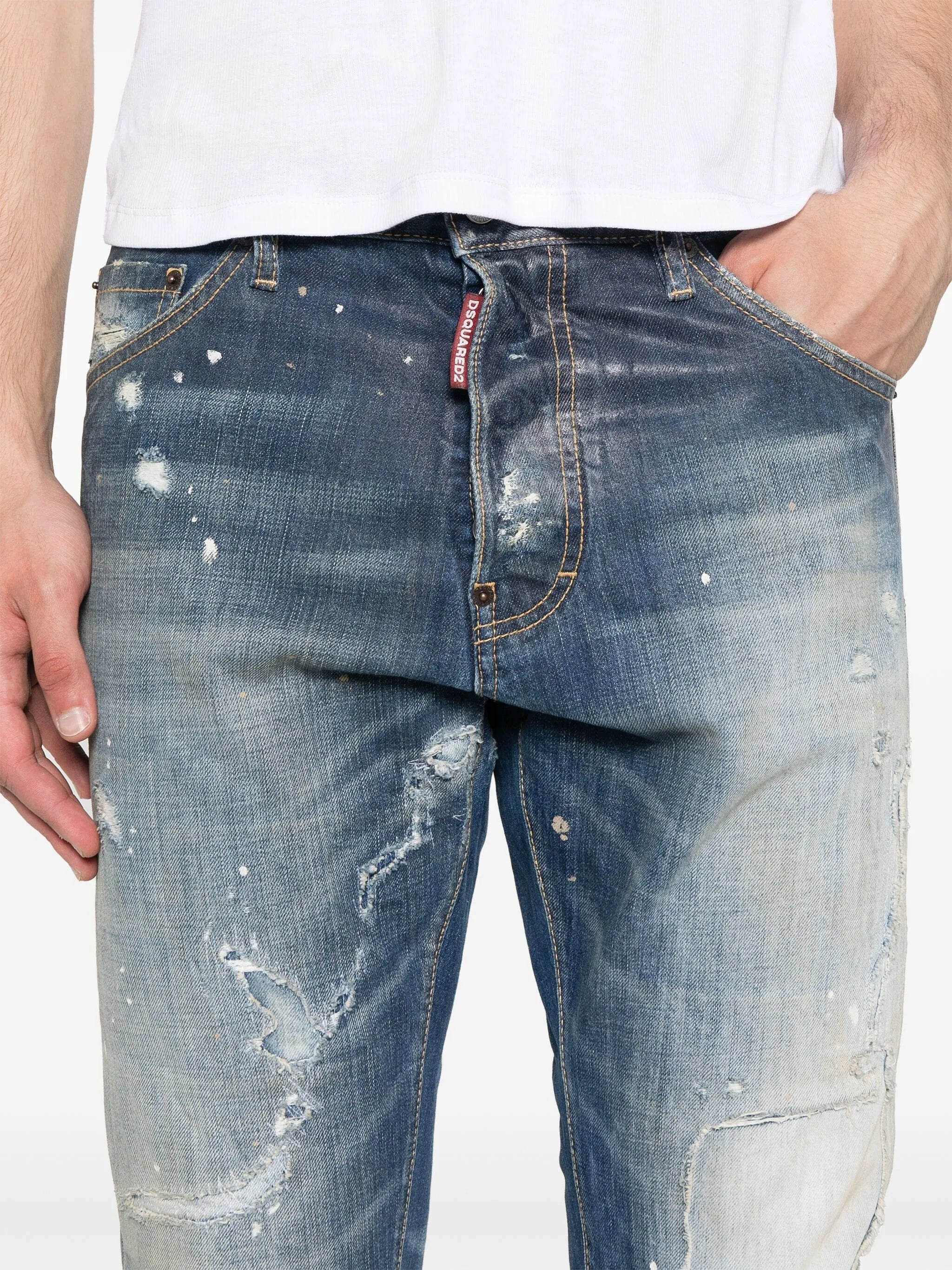 Patch-detailing Cotton Jeans - 2