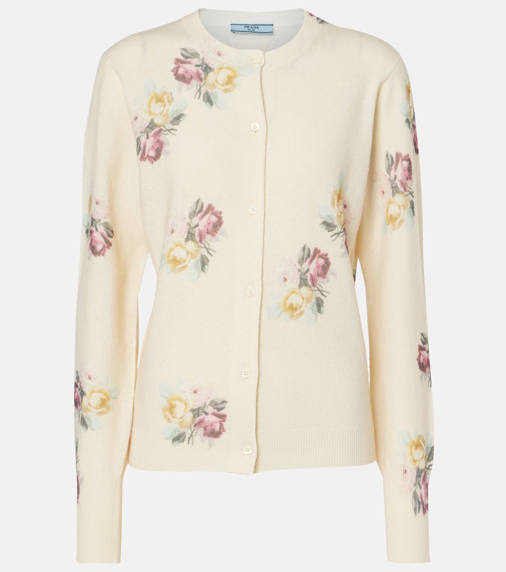 Floral virgin wool cardigan - 1