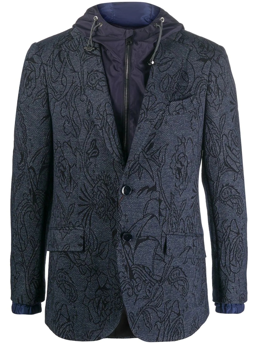 detachable-layer jacquard blazer - 1