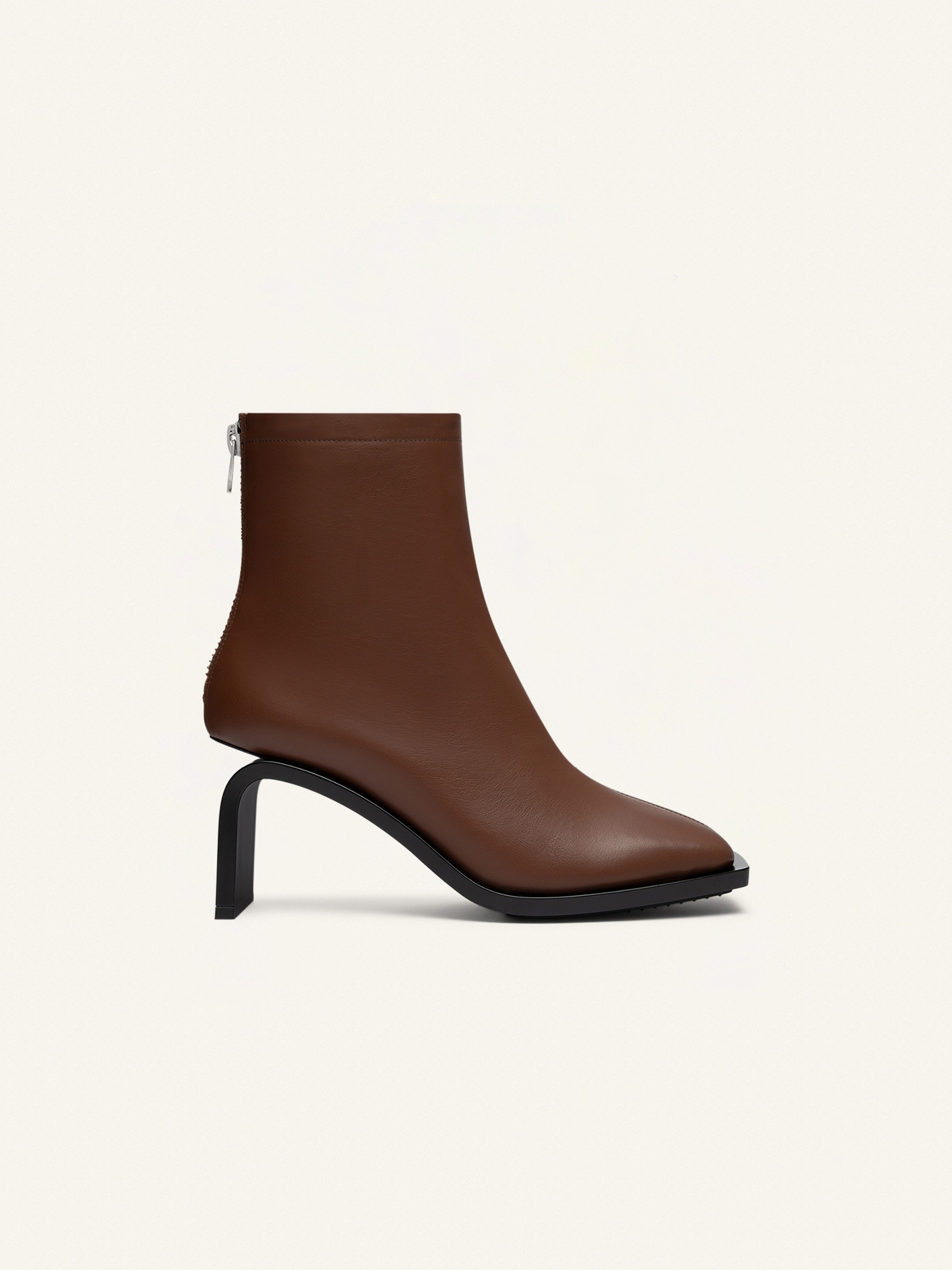 STREAM ZIPPED LEATHER ANKLE BOOTS - 1