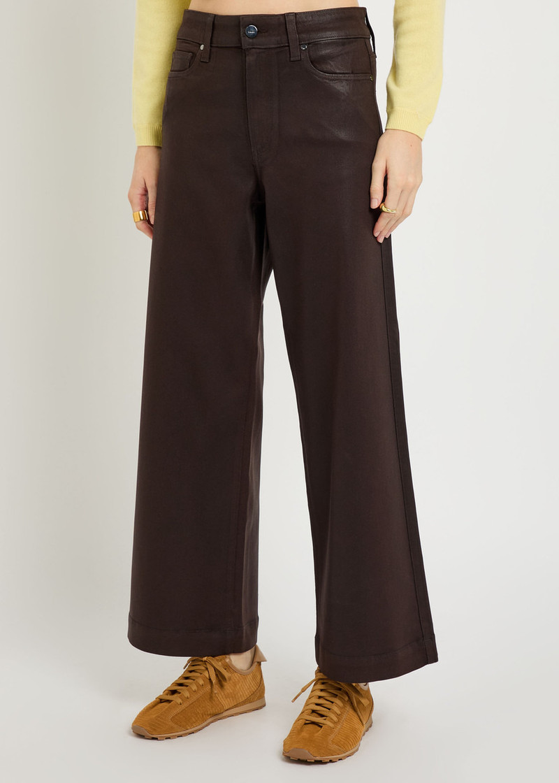 PAIGE Paige Anessa Coated Wide-leg Jeans outlook