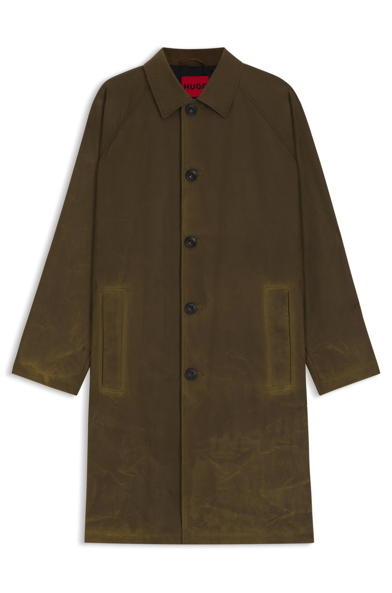 REGULAR-FIT COAT IN WAXED COTTON 1