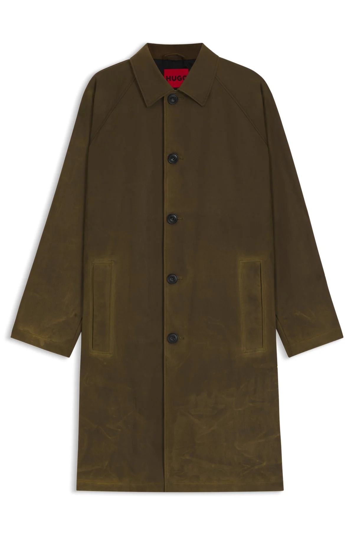 REGULAR-FIT COAT IN WAXED COTTON - 1