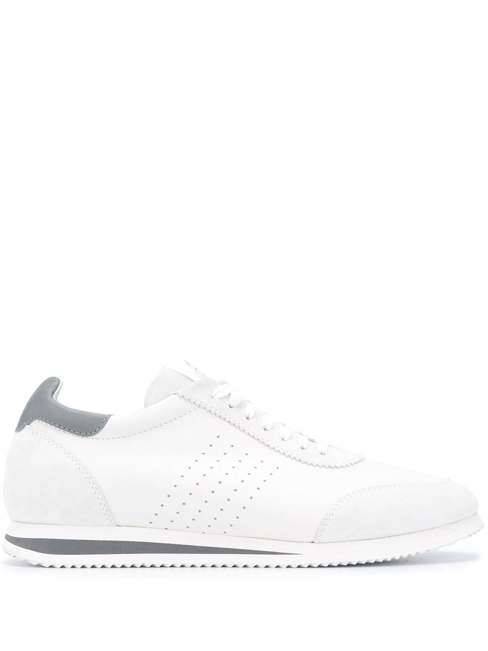 low-top perforated sneakers - 1