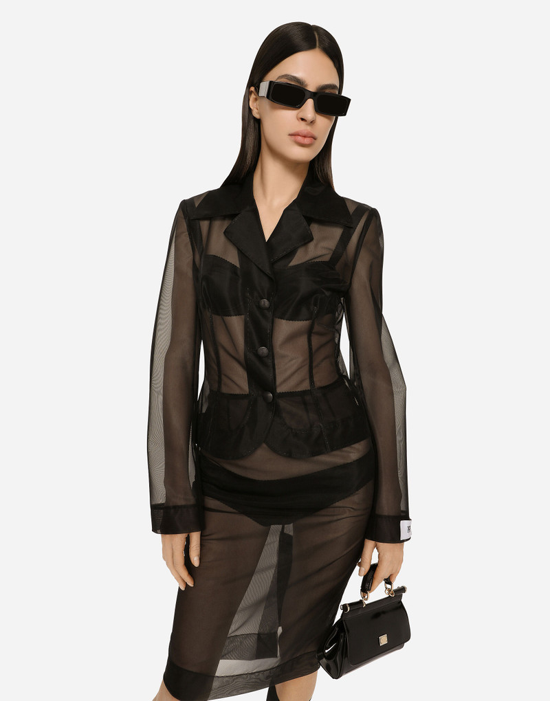 Single-breasted marquisette Dolce jacket 4