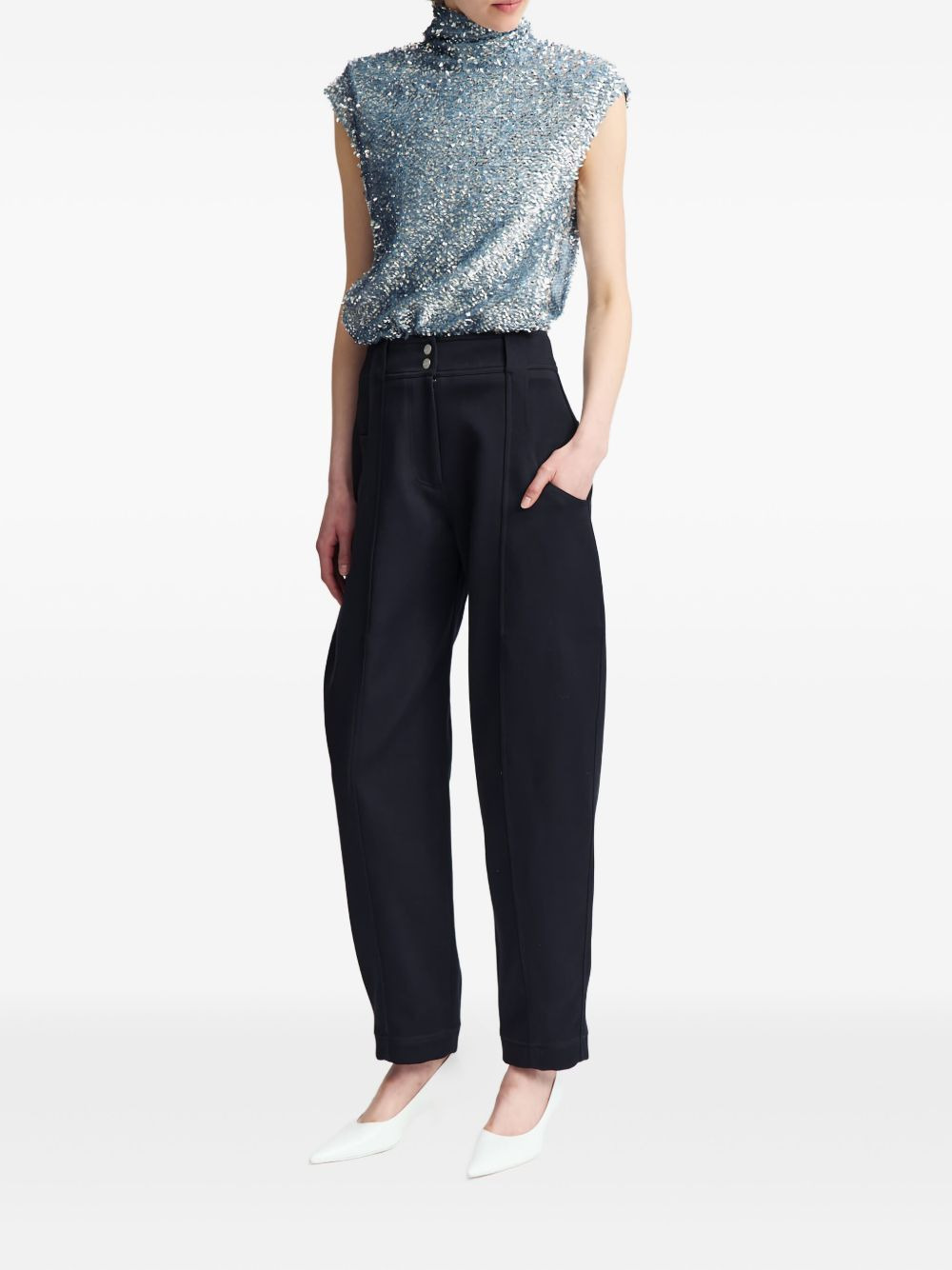 Pola piped-seam pocket tapered trousers - 3