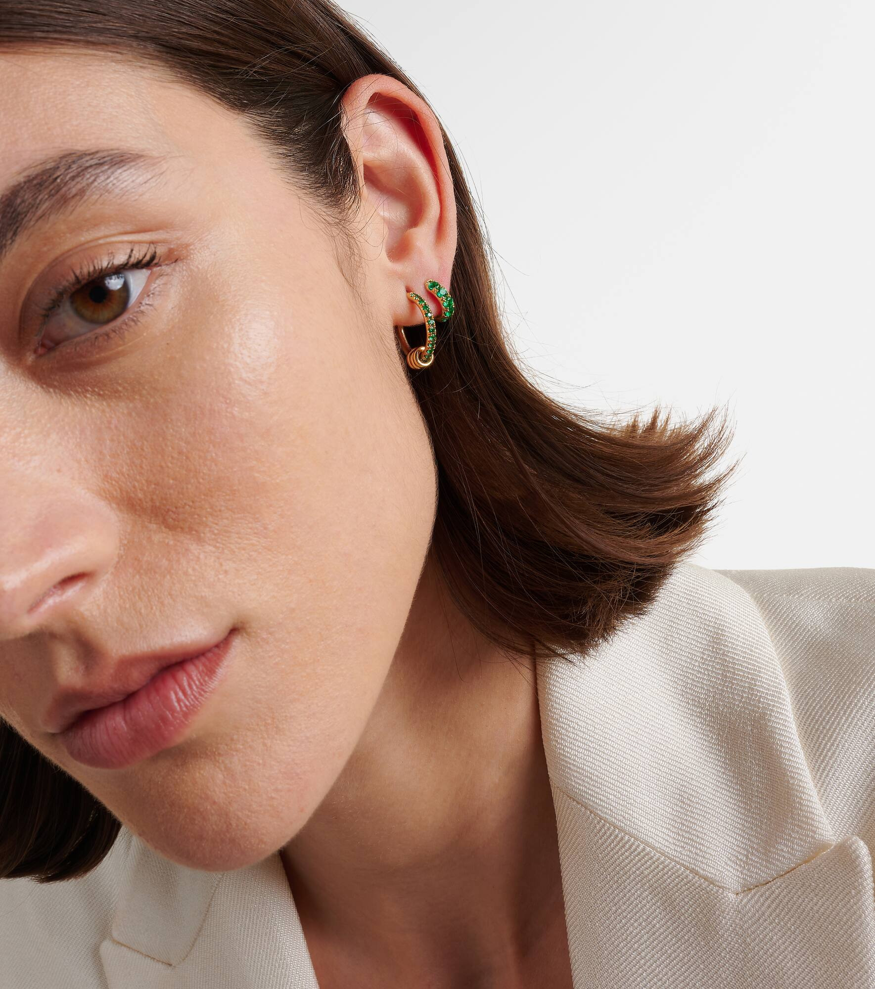Ara 18kt gold earrings with emeralds - 2