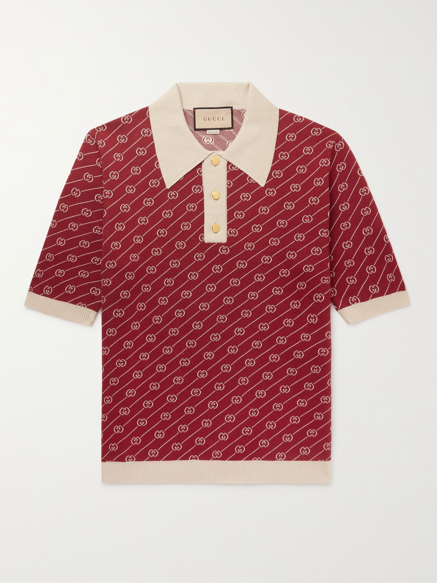 Slim-Fit Logo-Jacquard Cotton and Silk-Blend Polo Shirt - 1