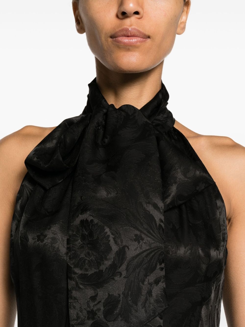 Barocco-jacquard satin minidress - 5