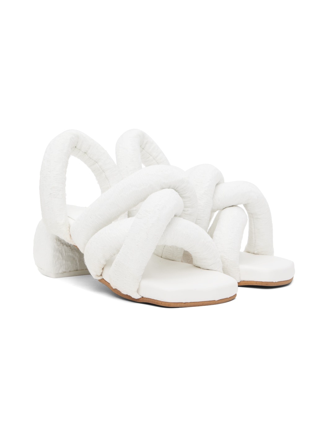 White Sausage Heeled Sandals - 4
