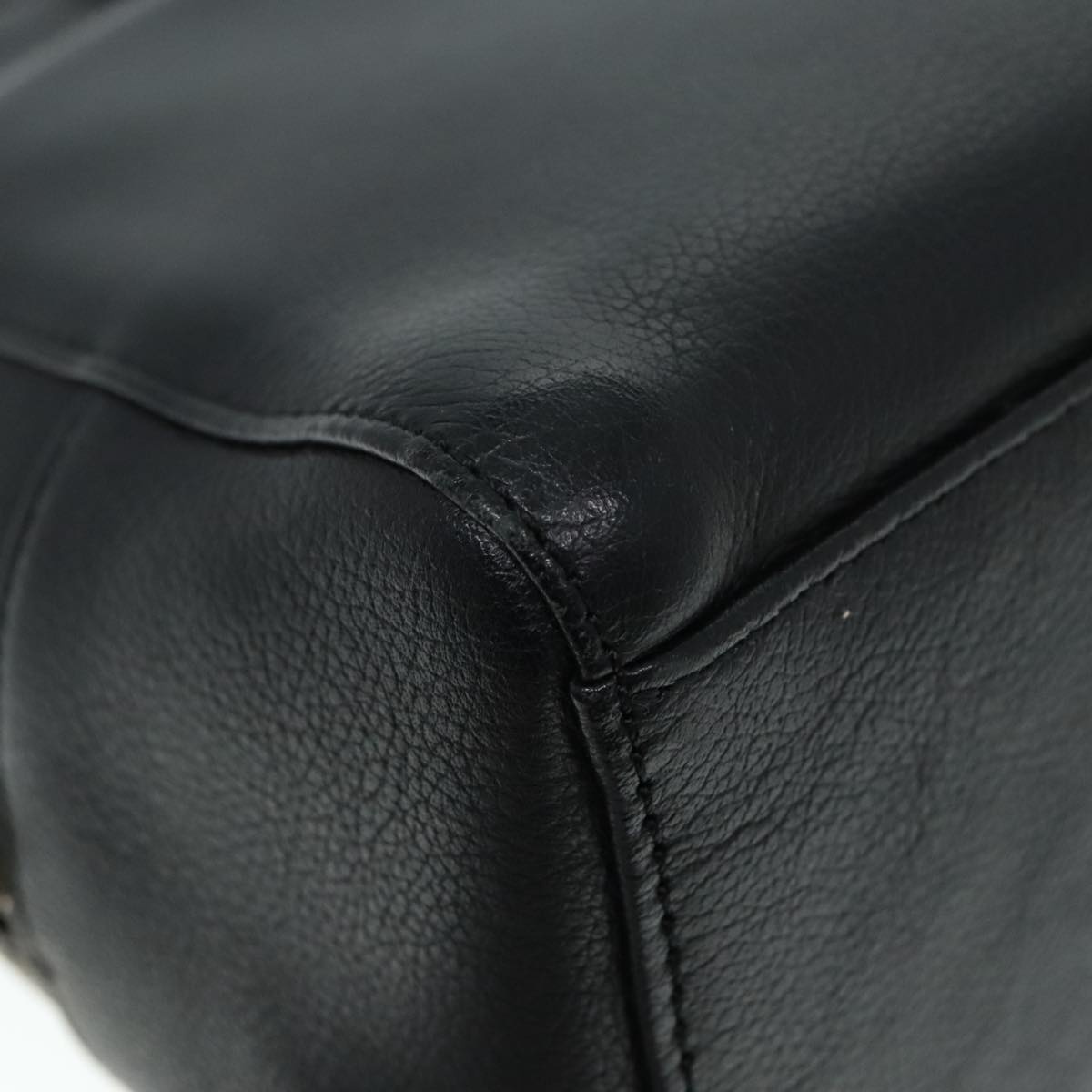 Burberry Hand Bag Leather Black Gold - 11