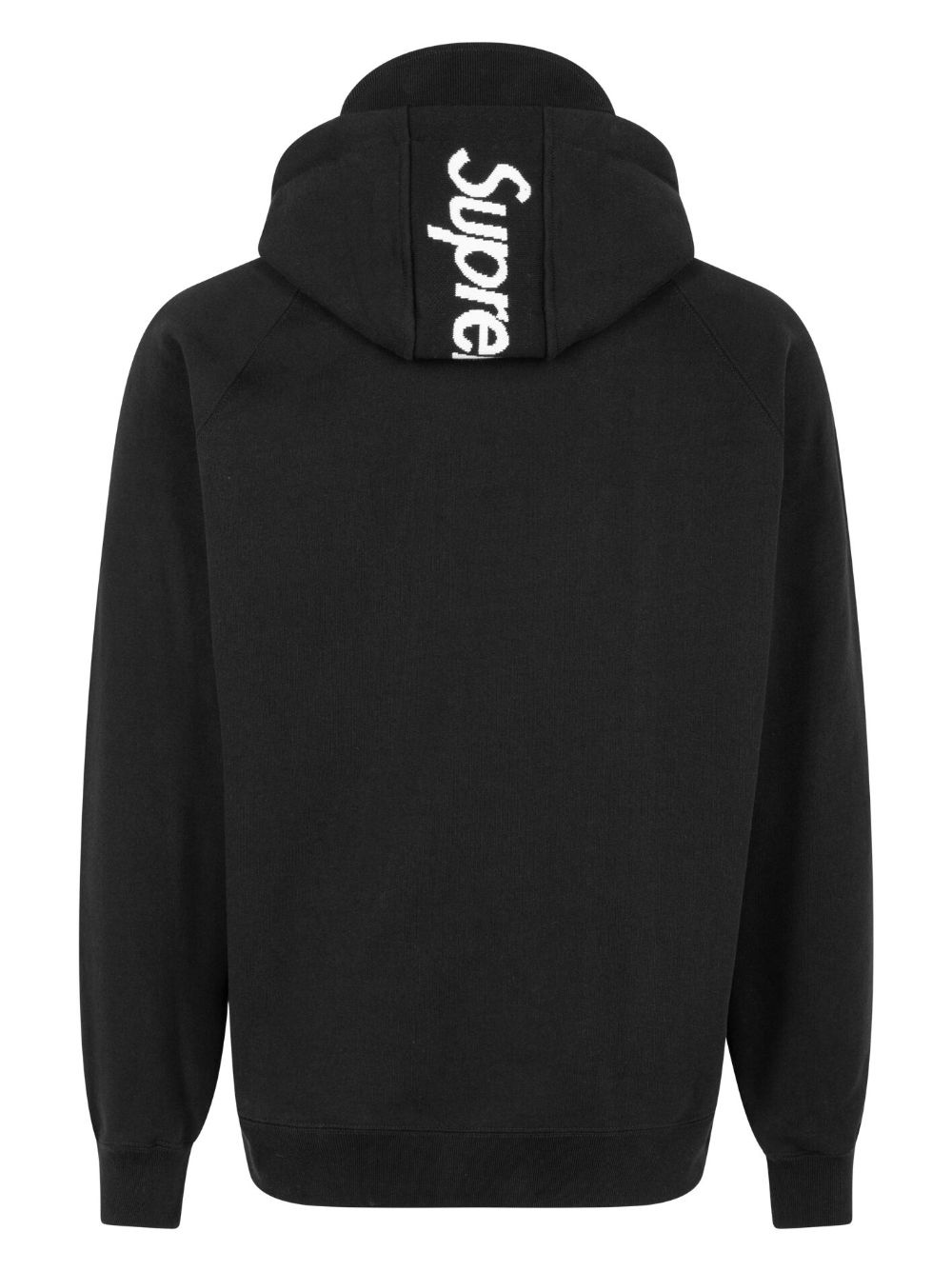 logo-jacquard cotton hoodie - 2