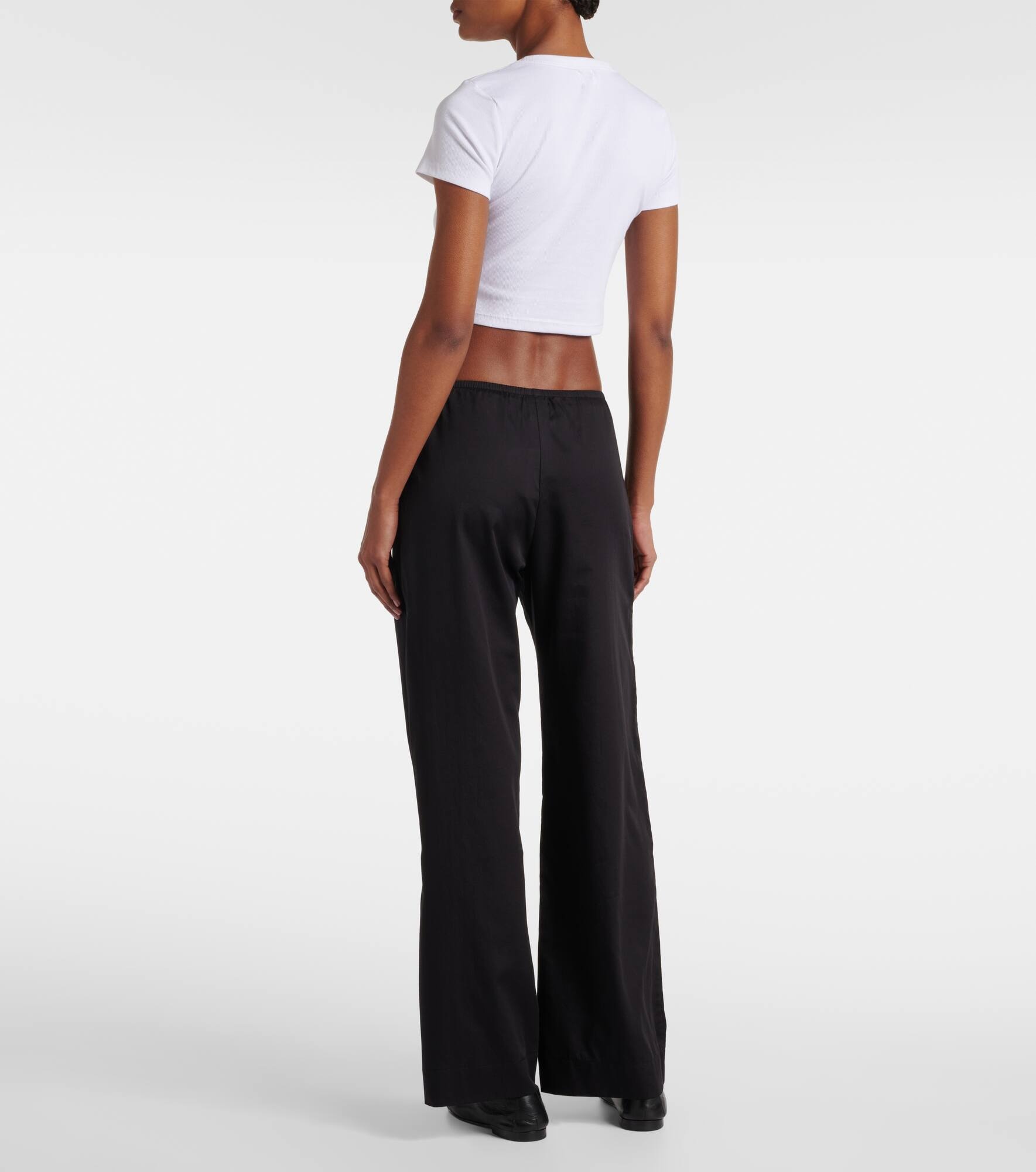 Yoko mid-rise cotton wide-leg pants - 3