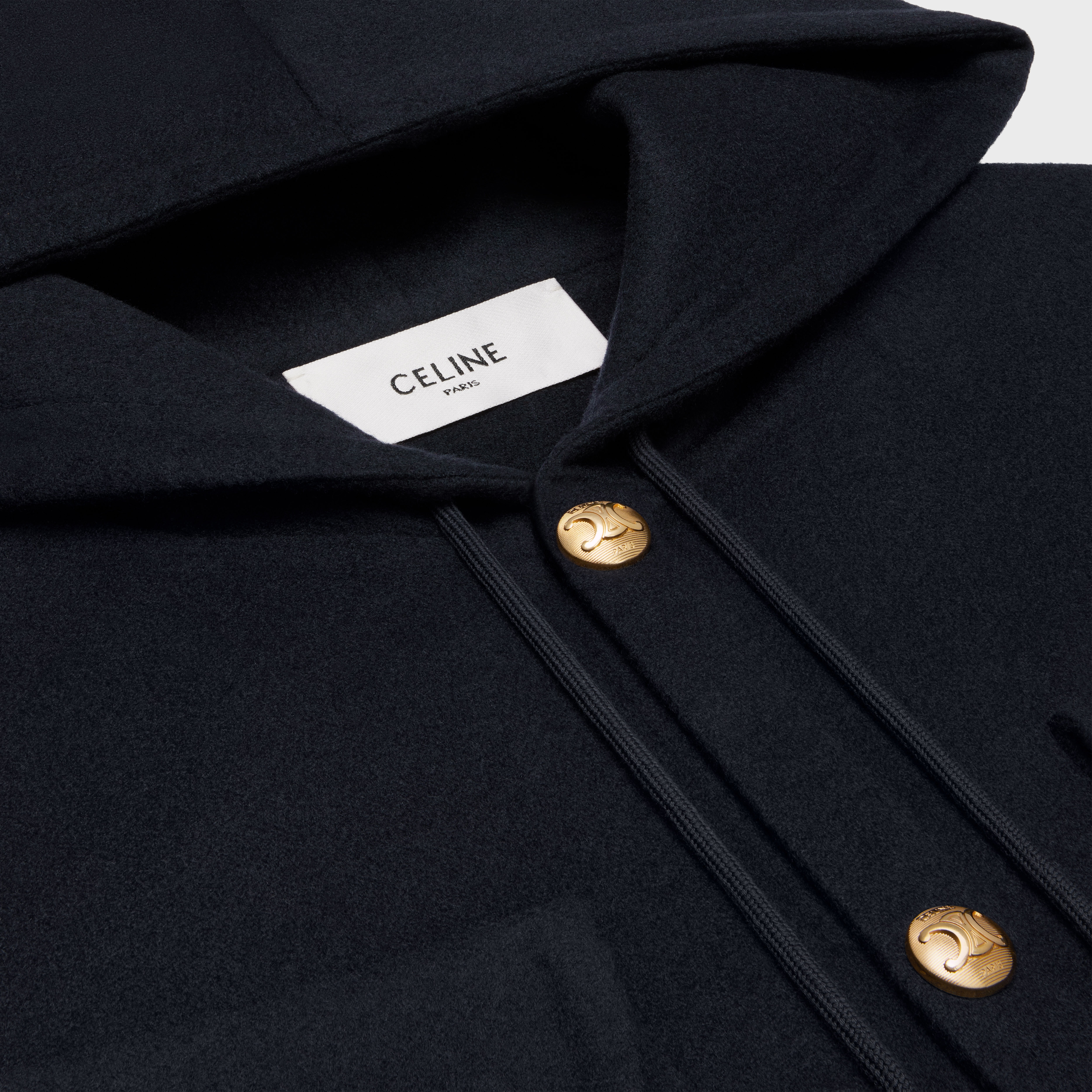 CELINE jacket with hood in double face cashmere | REVERSIBLE