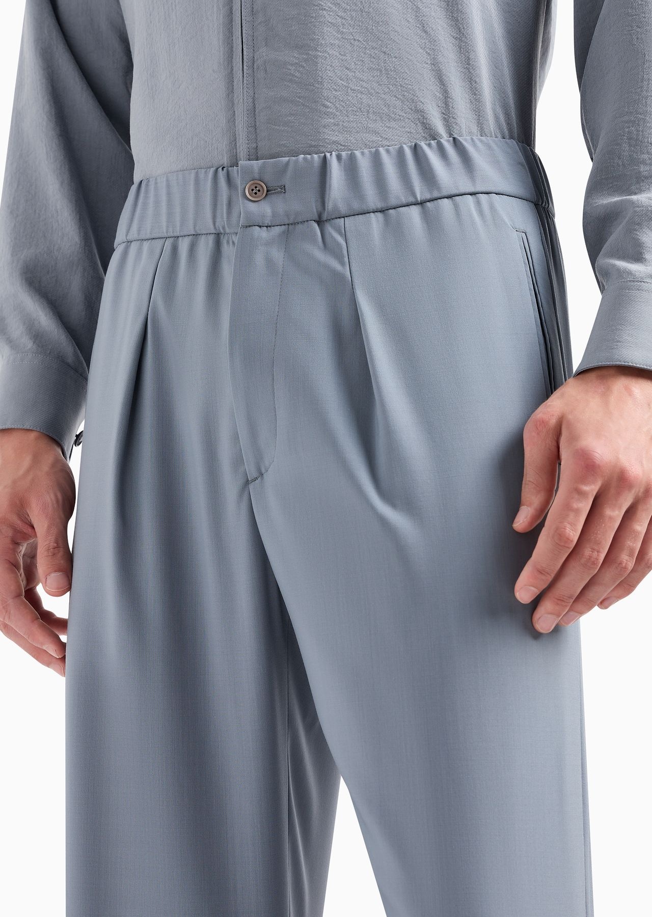 ASV single-pleat viscose and wool trousers - 5