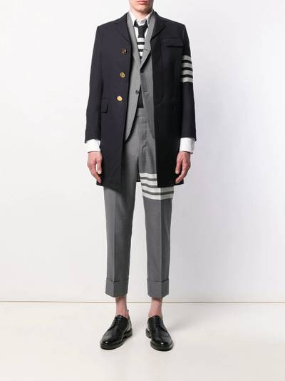 Thom Browne 4-Bar plain weave suiting overcoat outlook