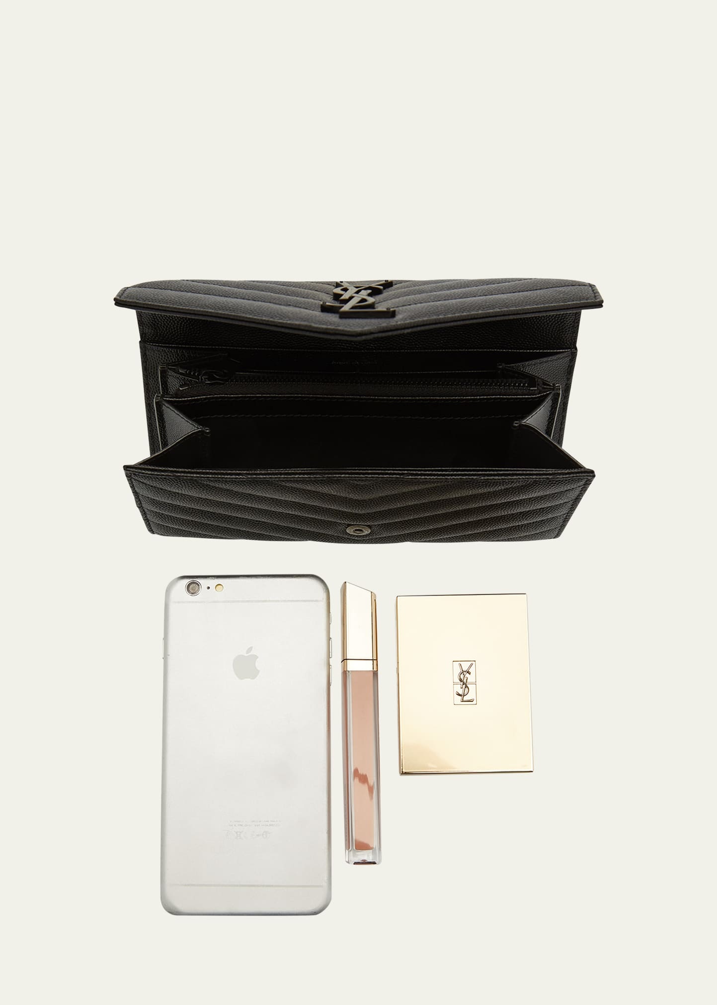 YSL Logo Medallion Continental Wallet - 4