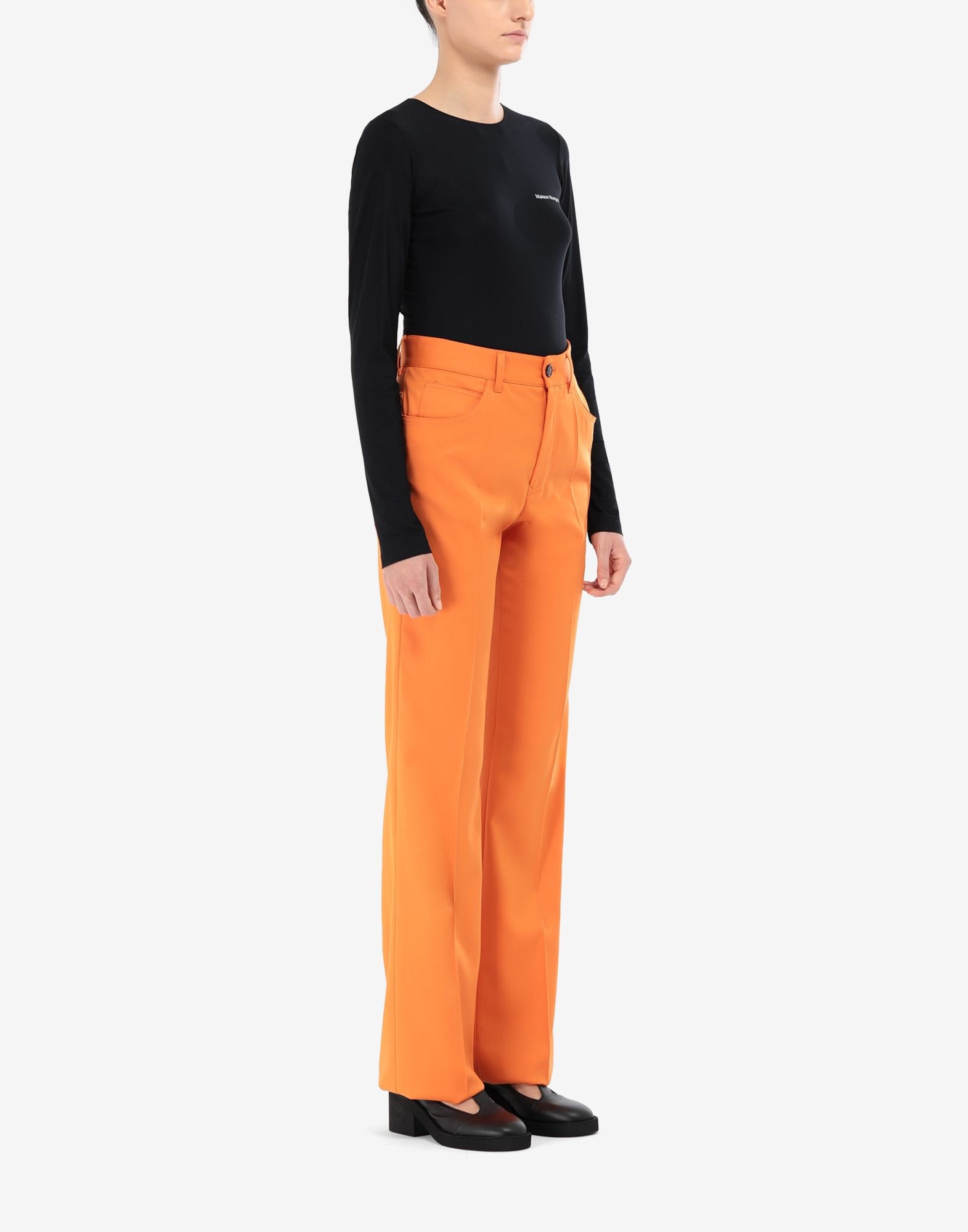 Wide-leg twill trousers - 4